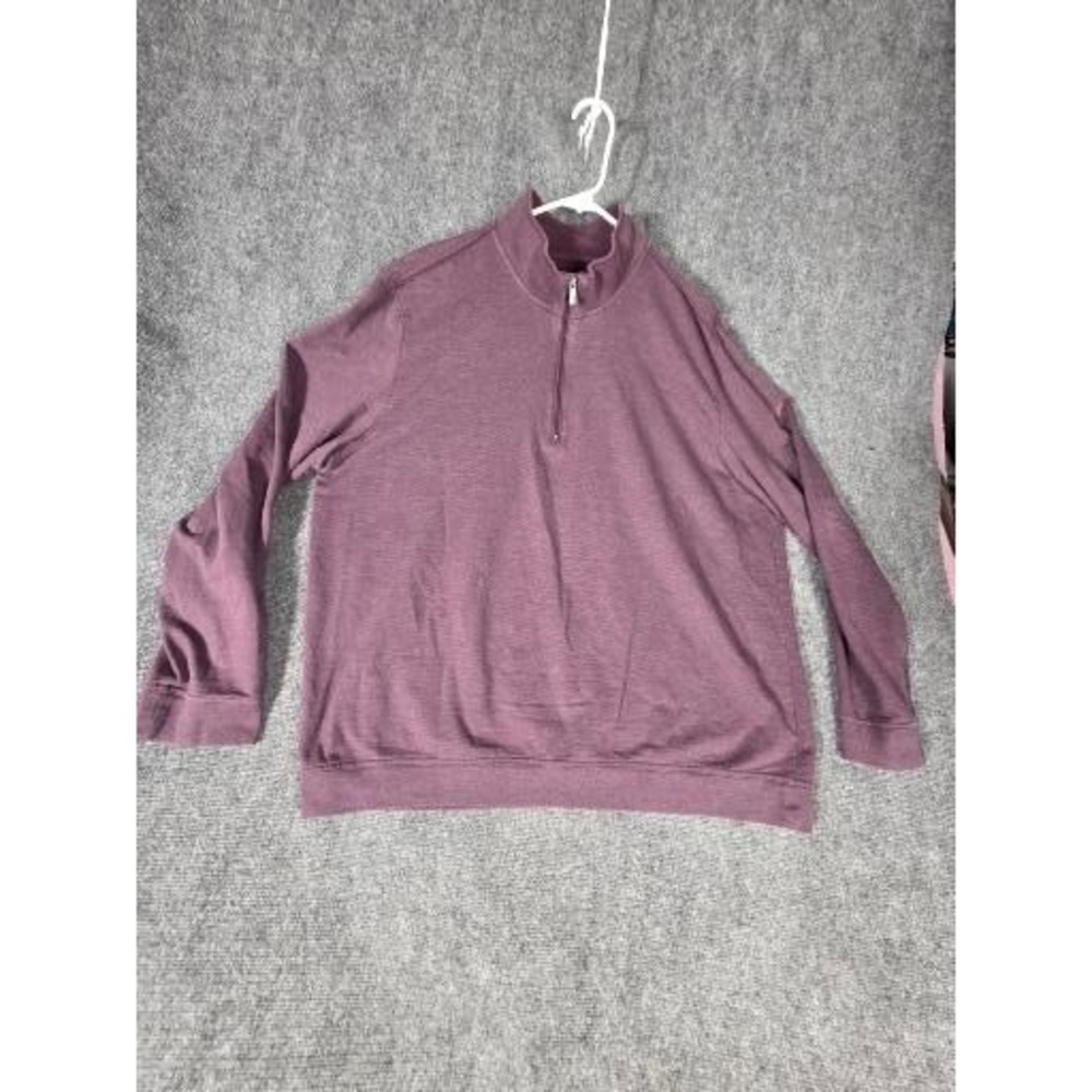 Greg Norman ML75 Golf Mens XXL Quarter Zip Pullover Sweater Plum Purple Ribbed‎